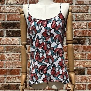 LOFT geometric floral/leaf patterned tank top / L / Excellent condition